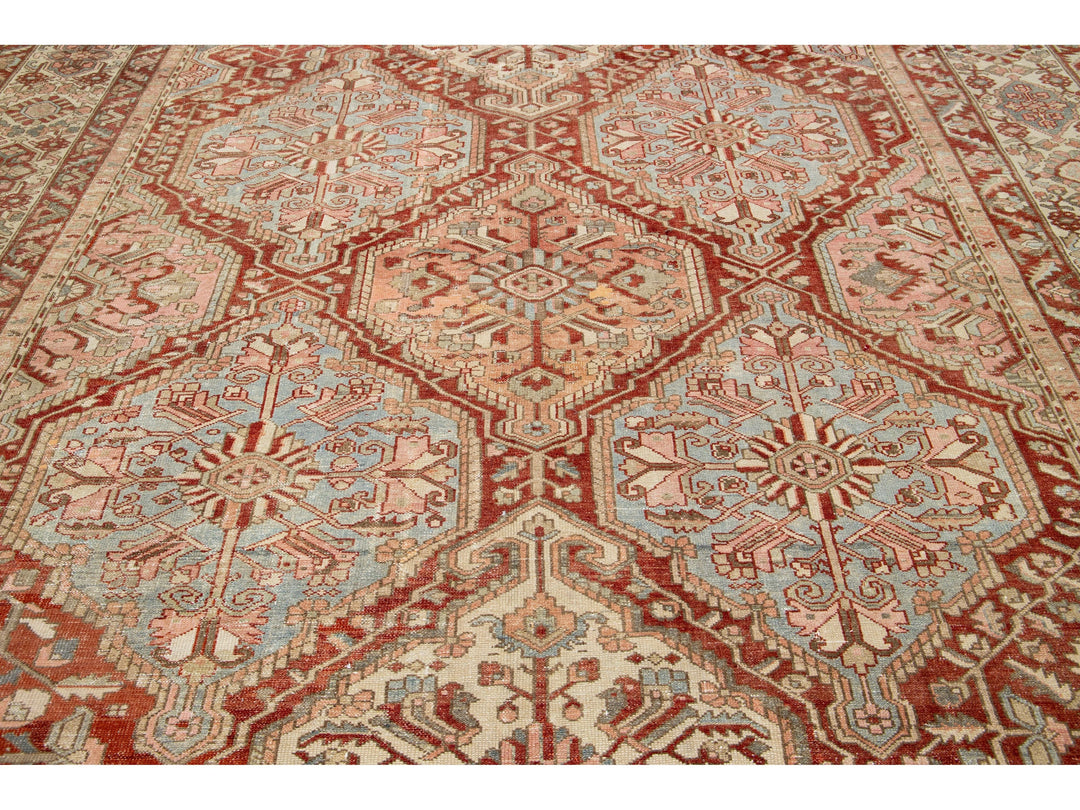 Antique Bakhtiari Wool Rug 12 X 16