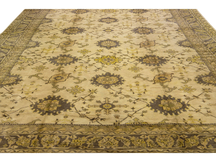 Antique Turkish Oushak Wool Rug 12 X 18