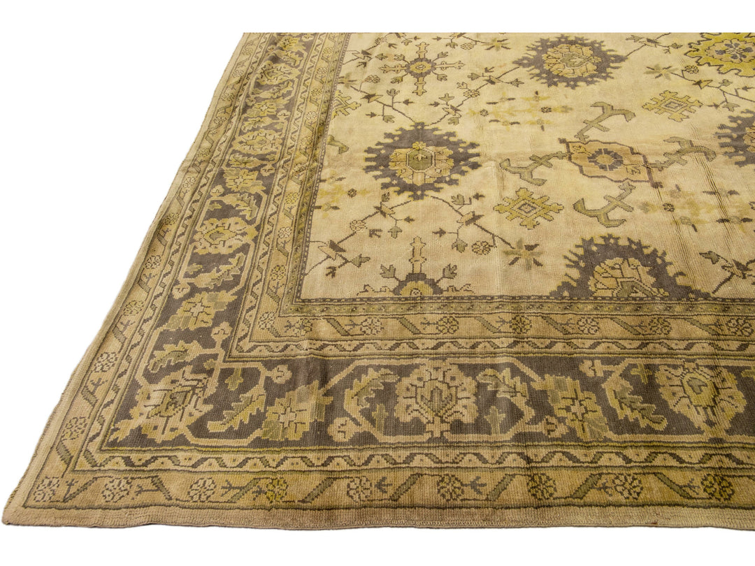 Antique Turkish Oushak Wool Rug 12 X 18