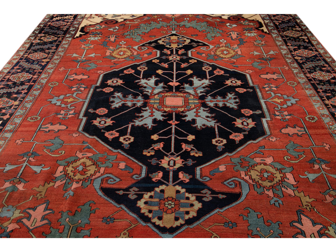 Antique Serapi Wool Rug 10 X 16