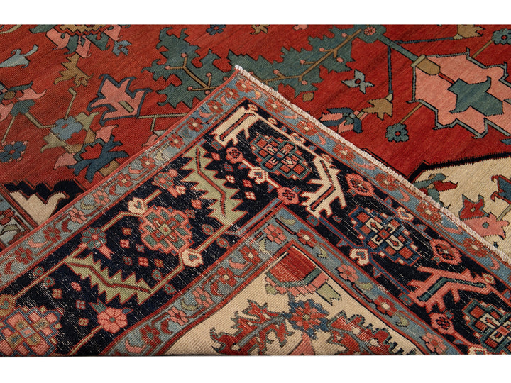 Antique Serapi Wool Rug 10 X 16