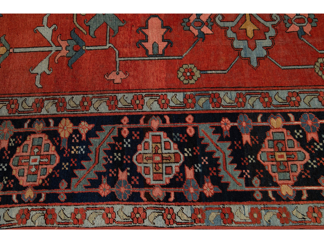 Antique Serapi Wool Rug 10 X 16