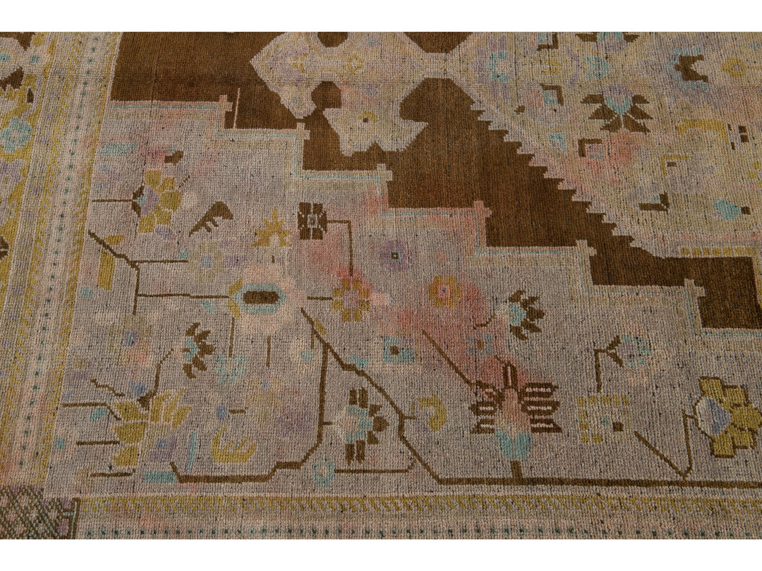 Vintage Khotan Wool Rug 7 X 13