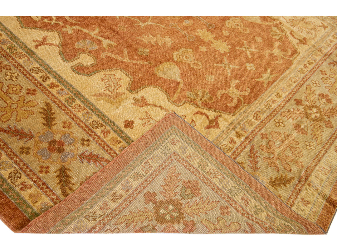 Modern Oushak Wool Rug 12 X 17
