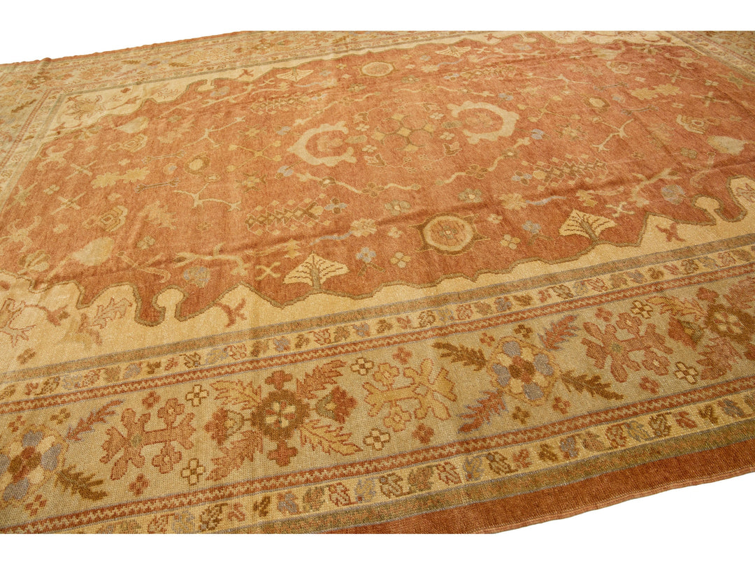 Modern Oushak Wool Rug 12 X 17