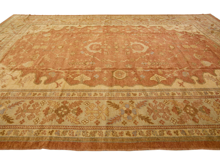 Modern Oushak Wool Rug 12 X 17