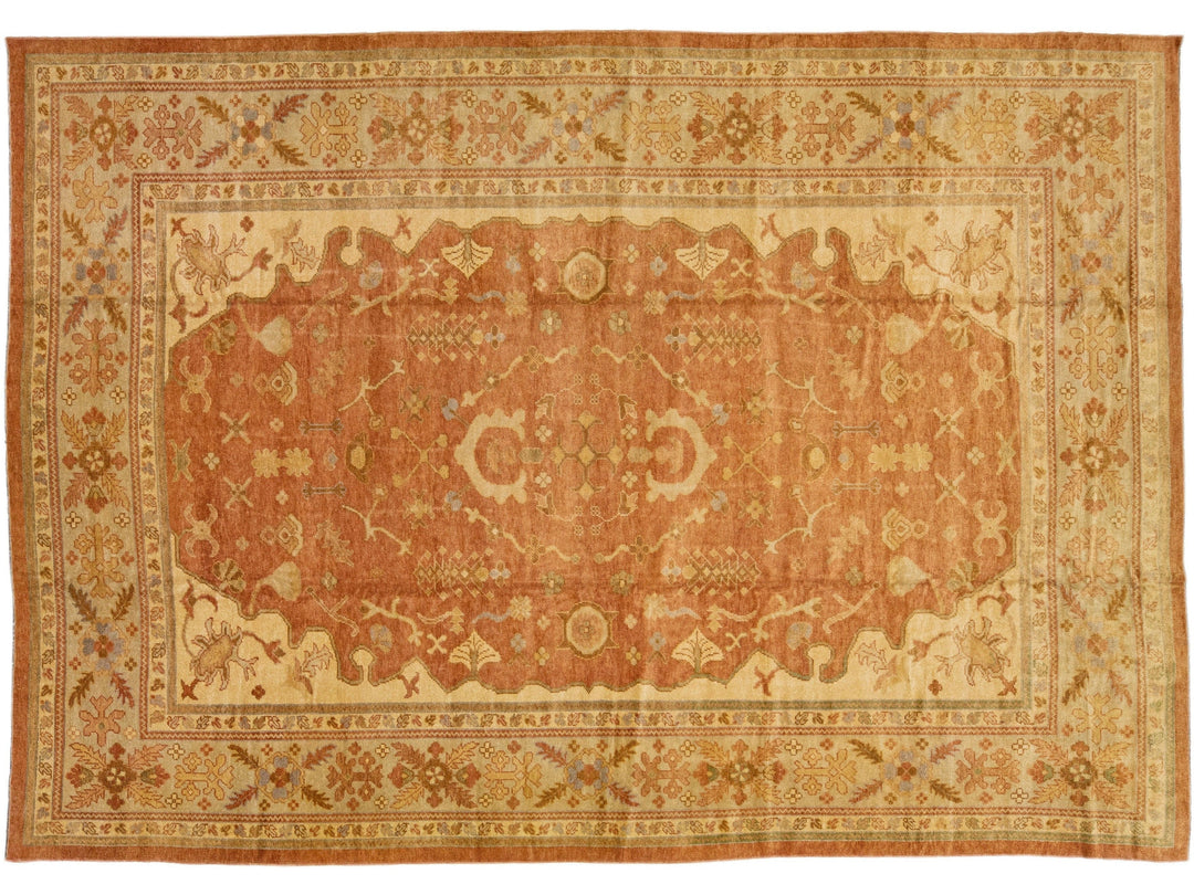 Modern Oushak Wool Rug 12 X 17