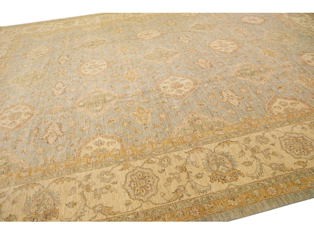 Modern Peshawar Wool Rug 13 X 17