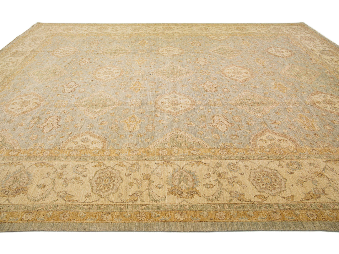 Modern Peshawar Wool Rug 13 X 17