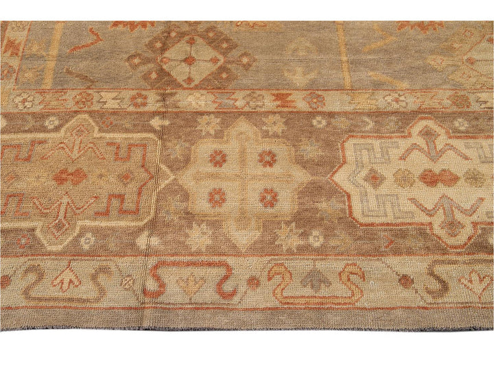 New  Turkish Oushak Long Wool Rug 12 X 21