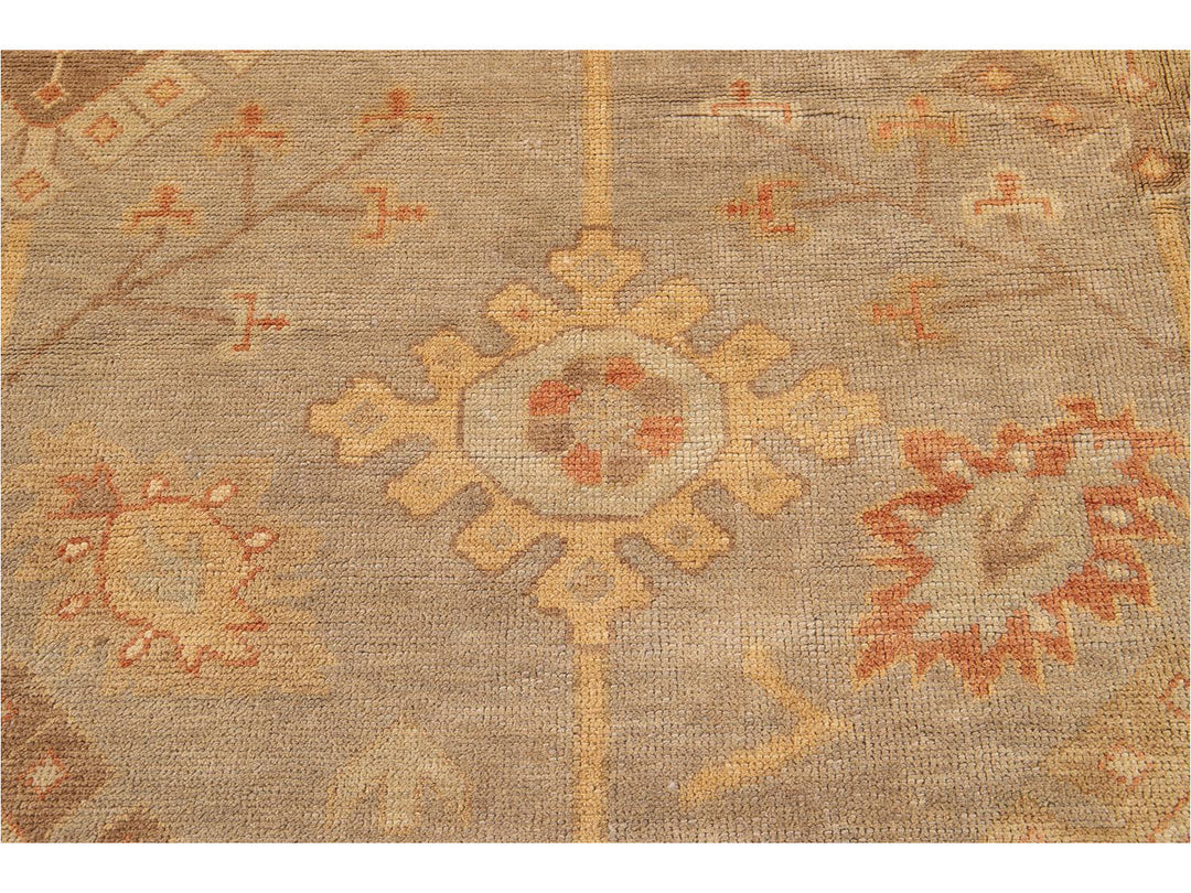 New  Turkish Oushak Long Wool Rug 12 X 21