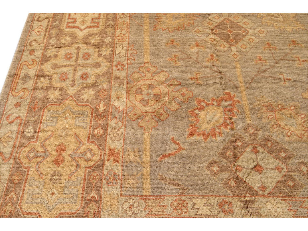 New  Turkish Oushak Long Wool Rug 12 X 21