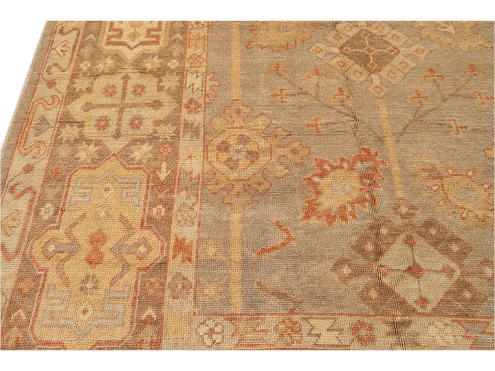 New  Turkish Oushak Long Wool Rug 12 X 21