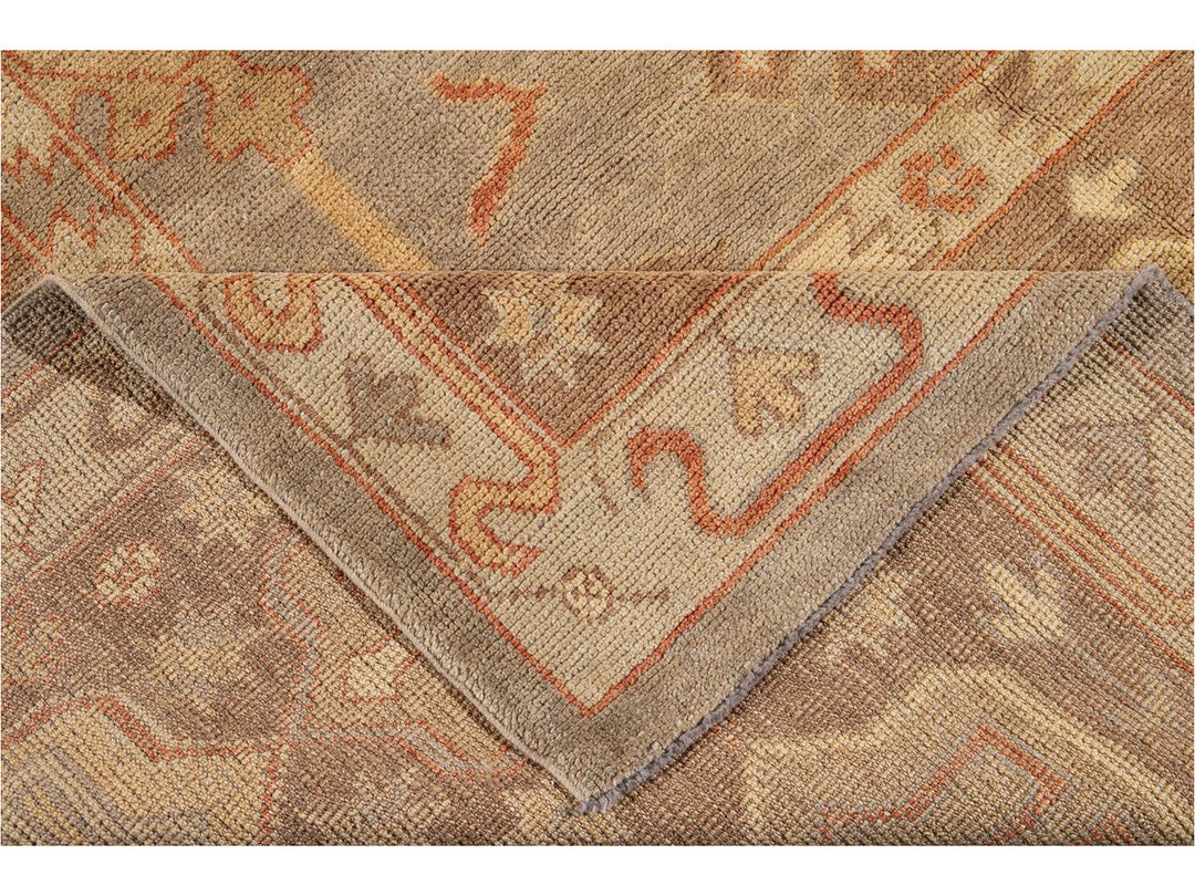 New  Turkish Oushak Long Wool Rug 12 X 21