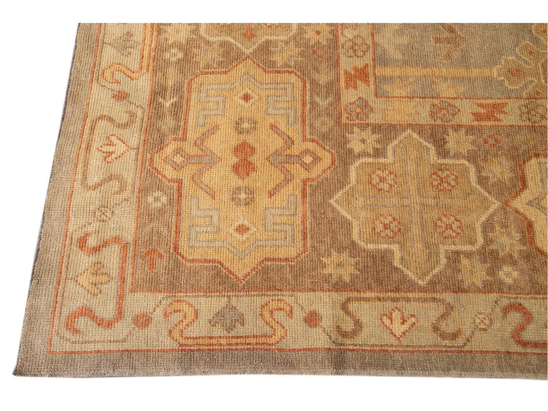 New  Turkish Oushak Long Wool Rug 12 X 21