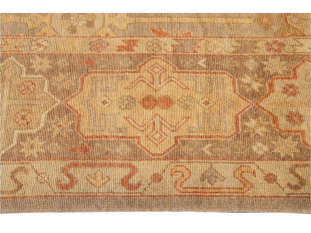 New  Turkish Oushak Long Wool Rug 12 X 21