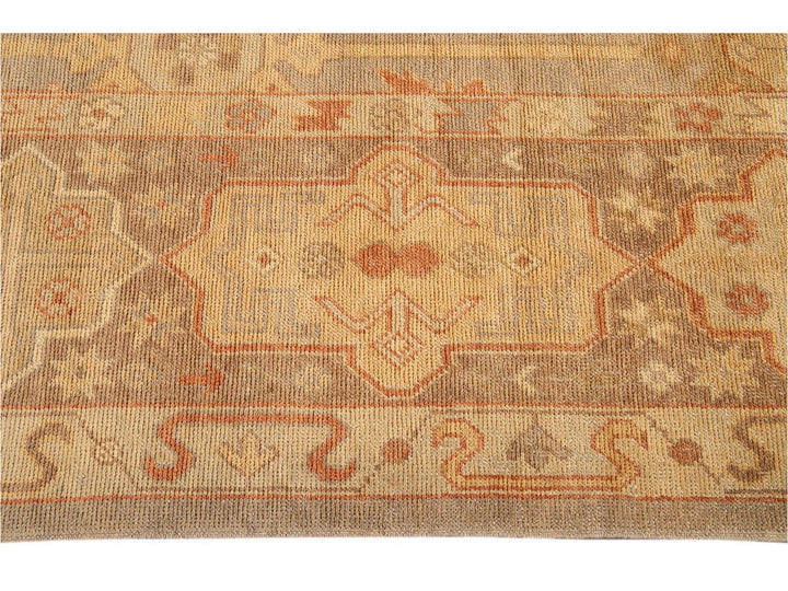New  Turkish Oushak Long Wool Rug 12 X 21