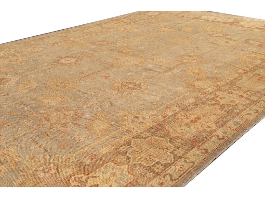 New  Turkish Oushak Long Wool Rug 12 X 21