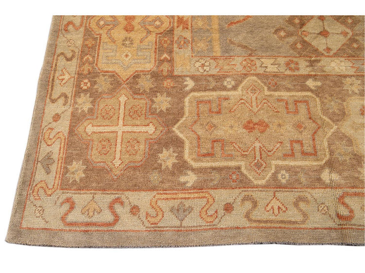 New  Turkish Oushak Long Wool Rug 12 X 21