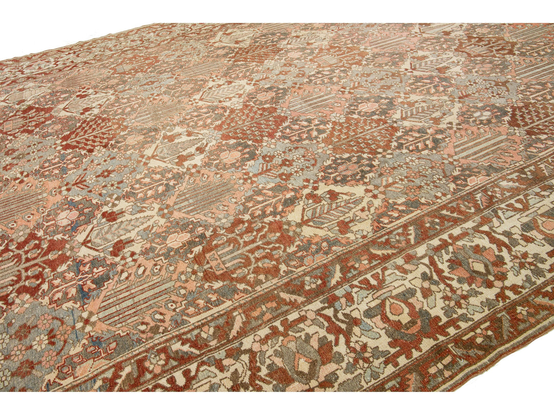 Antique Bakhtiari Wool Rug 13 X 18