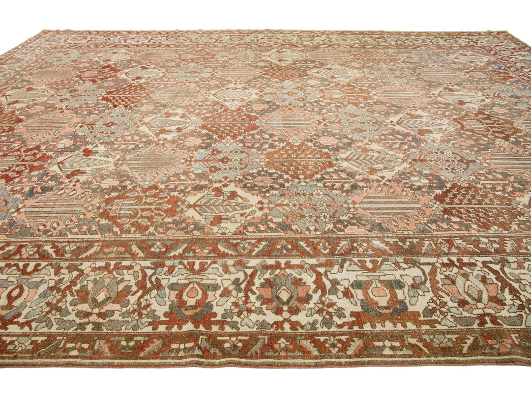 Antique Bakhtiari Wool Rug 13 X 18