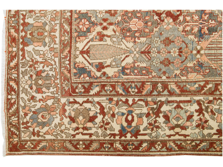 Antique Bakhtiari Wool Rug 13 X 18