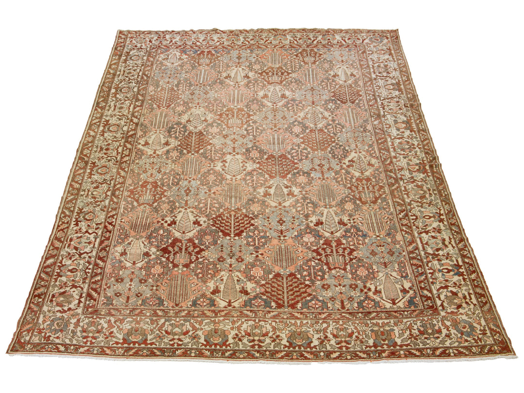 Antique Bakhtiari Wool Rug 13 X 18