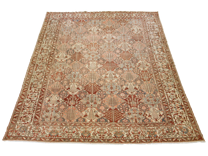 Antique Bakhtiari Wool Rug 13 X 18
