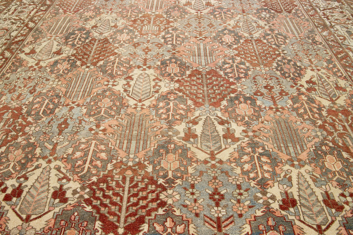 Antique Bakhtiari Wool Rug 13 X 18