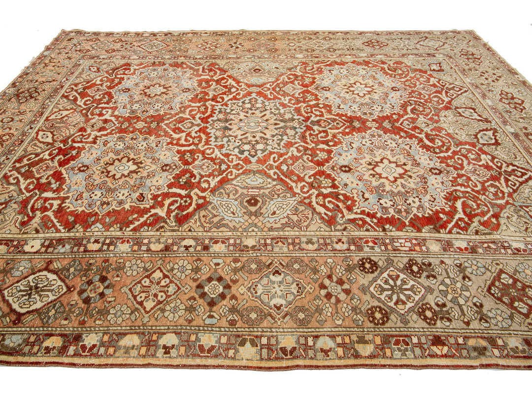 Antique Bakhtiari Wool Rug 10 X 12