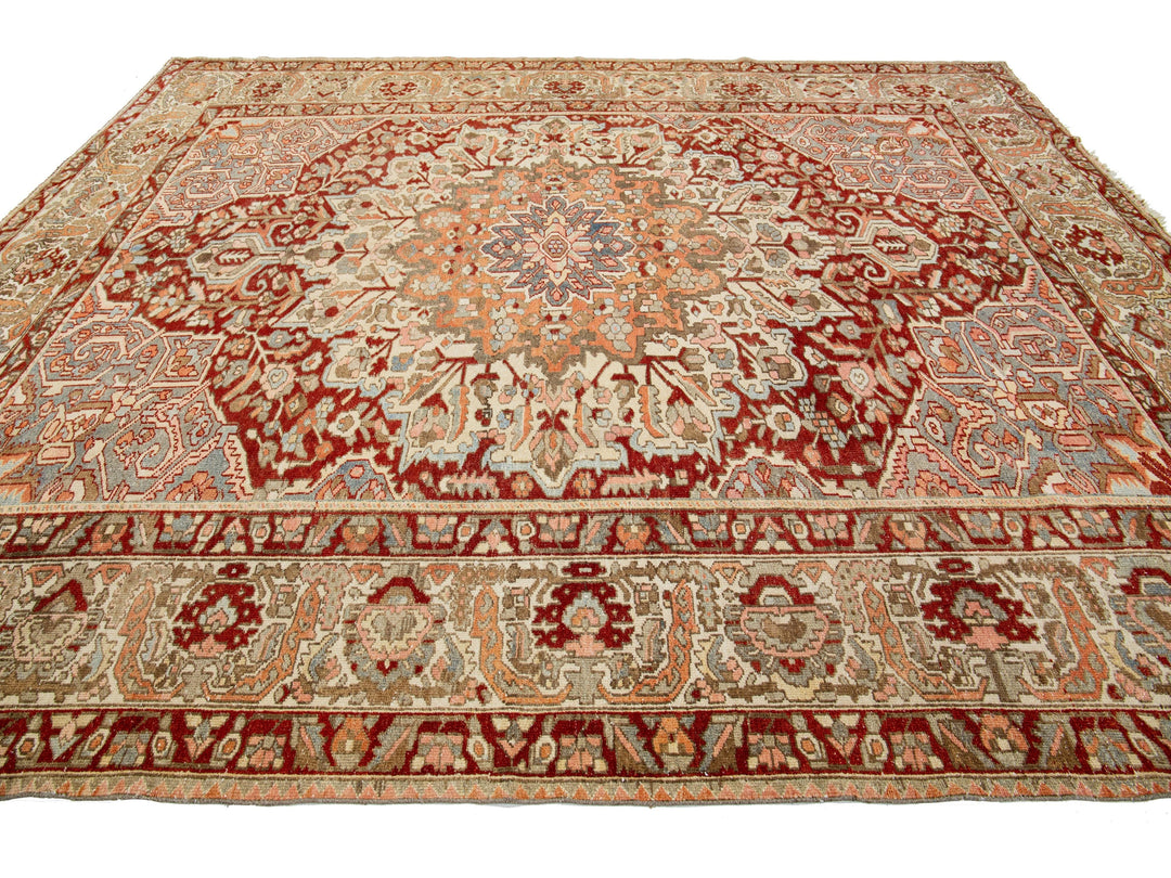 Antique Bakhtiari Wool Rug 10 X 12