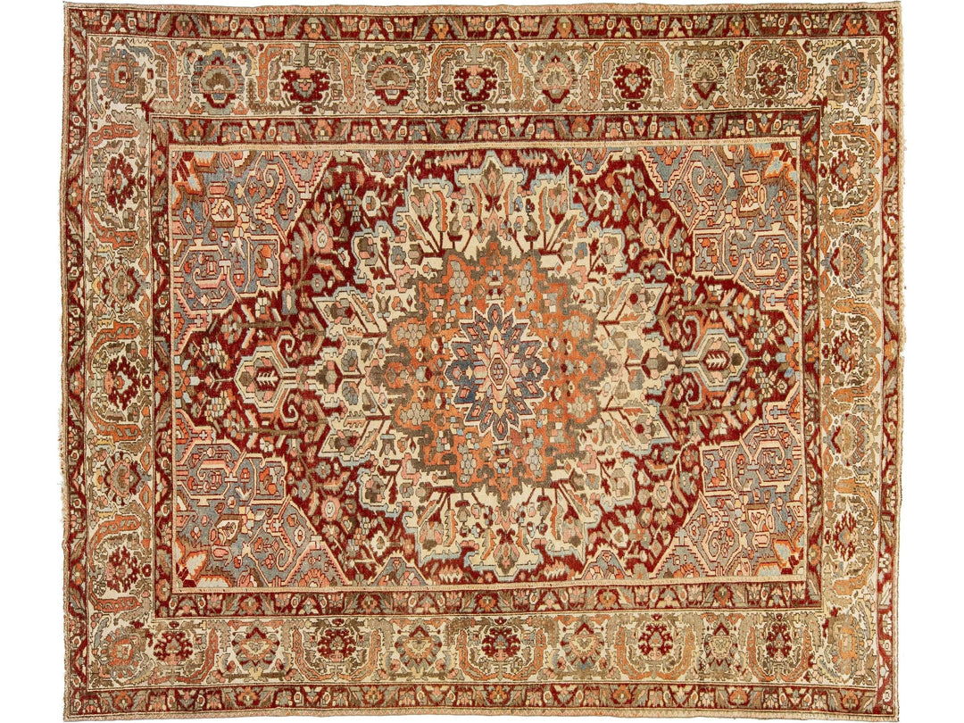 Antique Bakhtiari Wool Rug 10 X 12