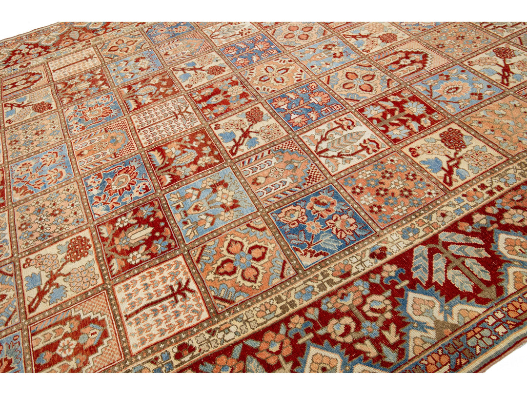 Antique Bakhtiari Wool Rug 11 X 13