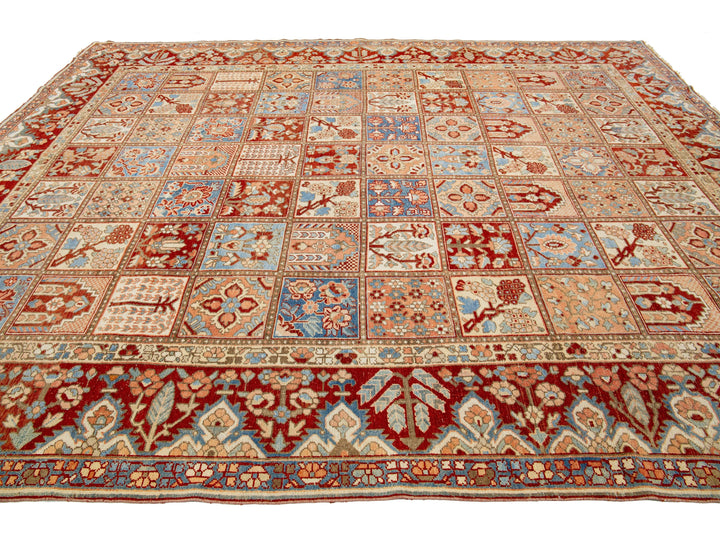 Antique Bakhtiari Wool Rug 11 X 13