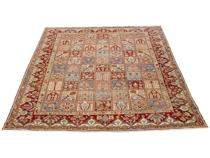Antique Bakhtiari Wool Rug 11 X 13