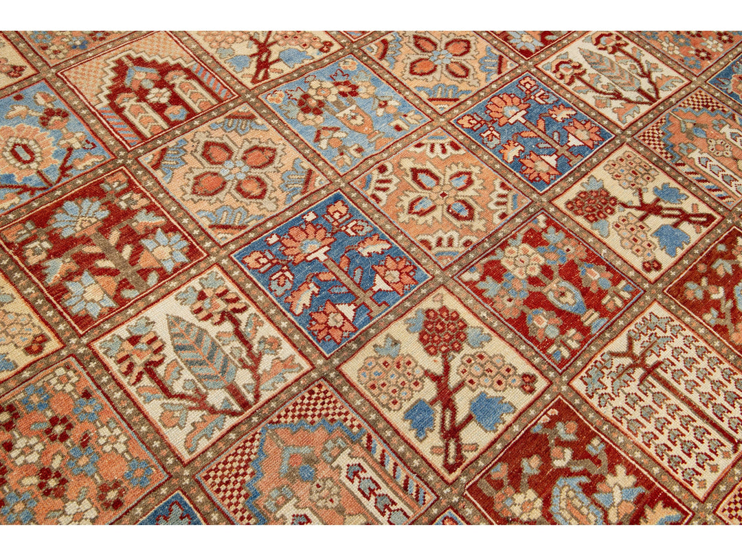 Antique Bakhtiari Wool Rug 11 X 13