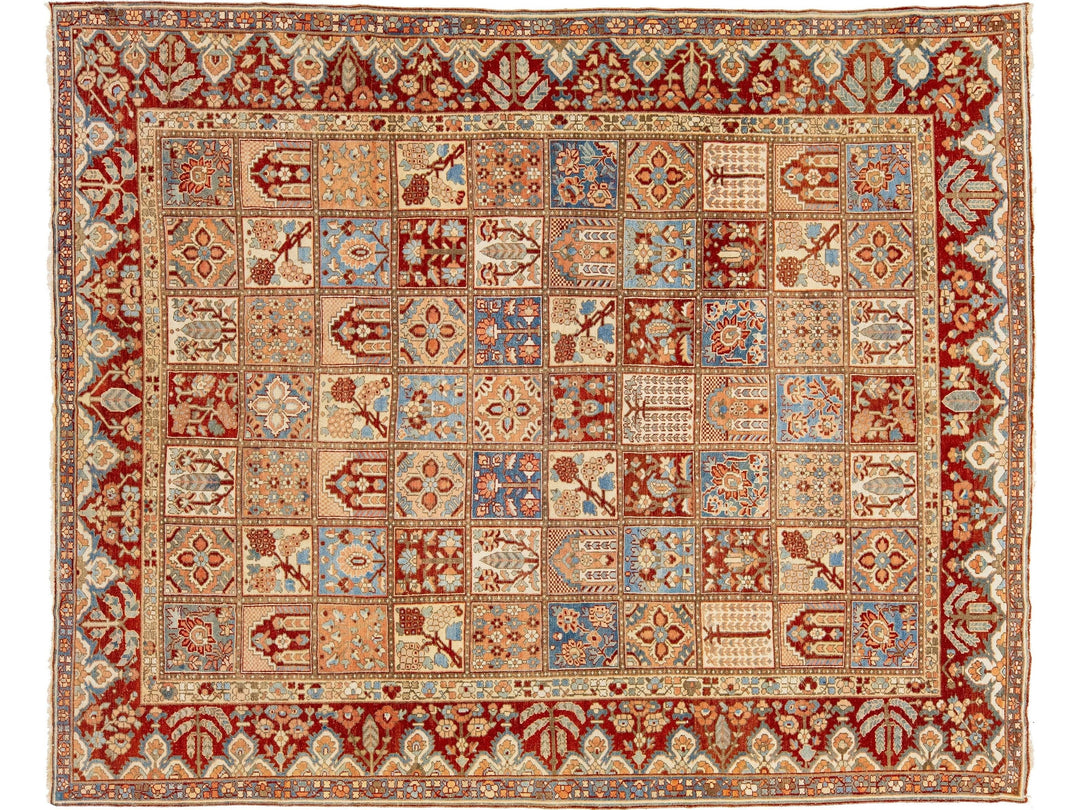 Antique Bakhtiari Wool Rug 11 X 13