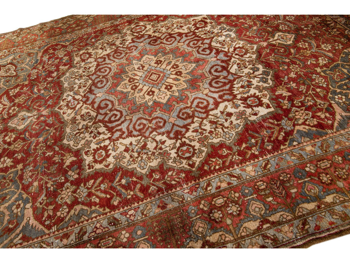 Antique Bakhtiari Wool Rug 10 X 13
