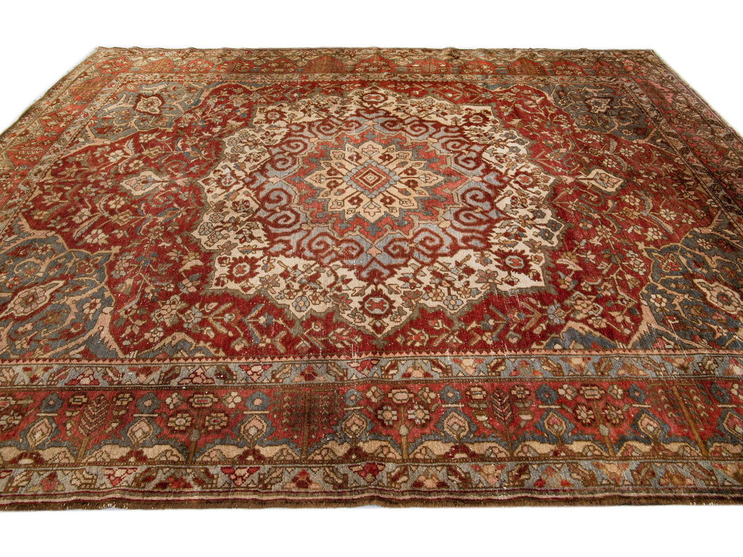 Antique Bakhtiari Wool Rug 10 X 13