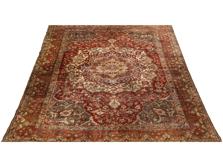 Antique Bakhtiari Wool Rug 10 X 13
