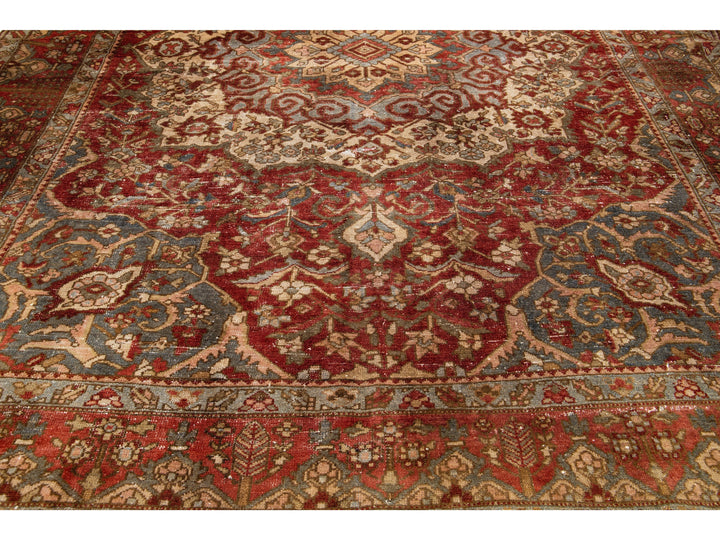 Antique Bakhtiari Wool Rug 10 X 13