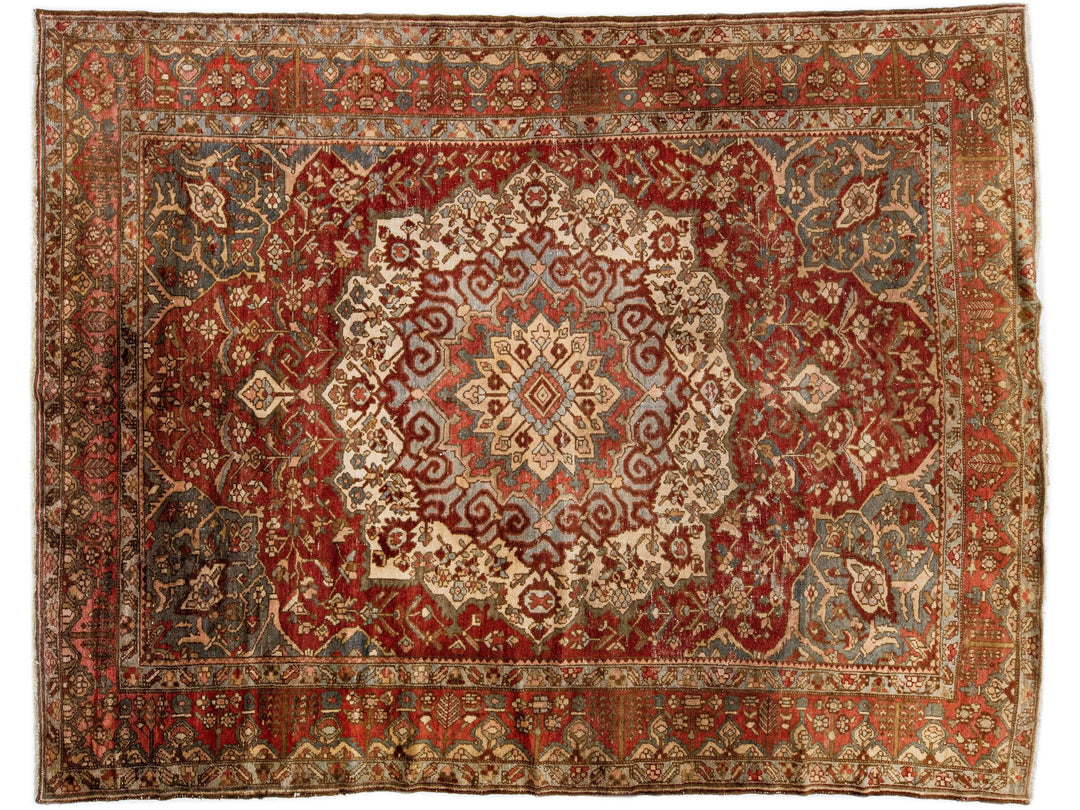 Antique Bakhtiari Wool Rug 10 X 13