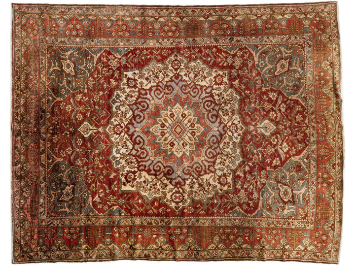 Antique Bakhtiari Wool Rug 10 X 13