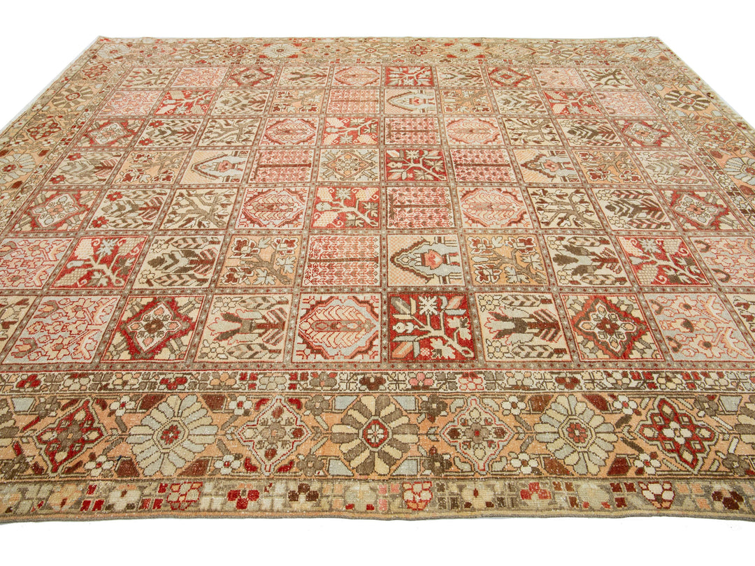 Antique Bakhtiari Wool Rug 10 X 12