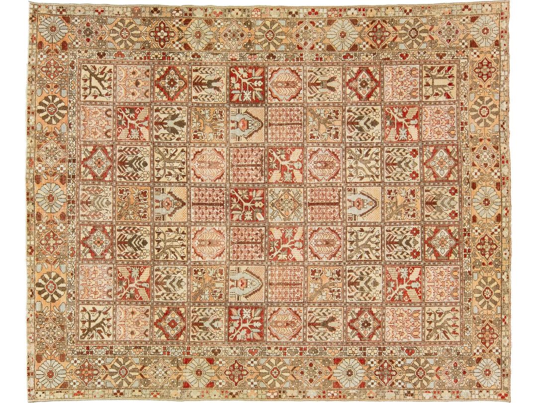 Antique Bakhtiari Wool Rug 10 X 12