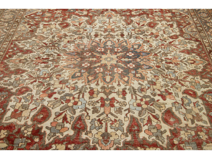 Antique Bakhtiari Wool Rug 9 X 12