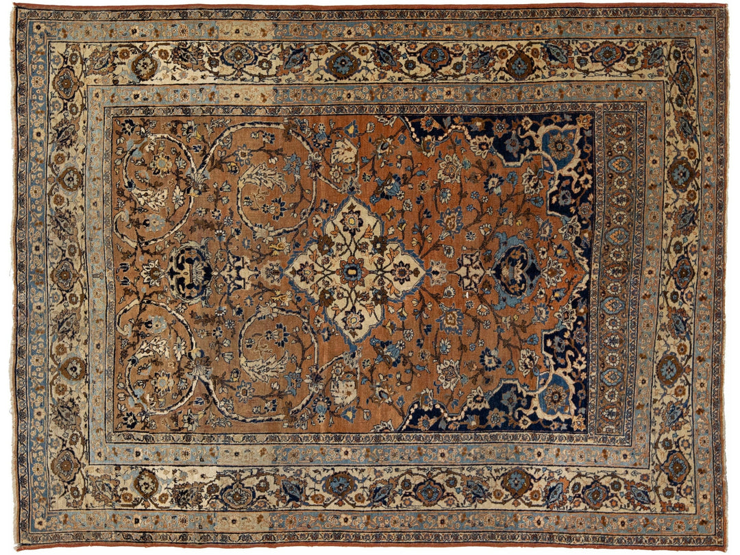 Antique Tabriz Wool Rug 5 X 6