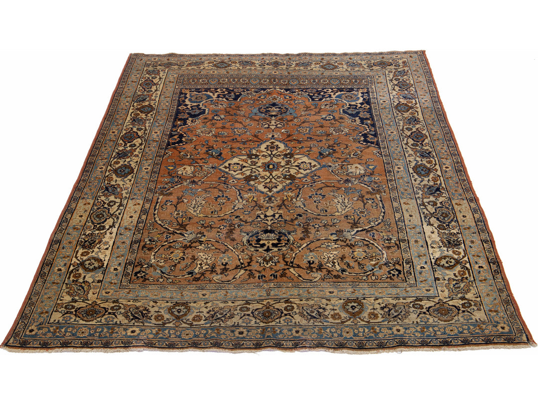 Antique Tabriz Wool Rug 5 X 6