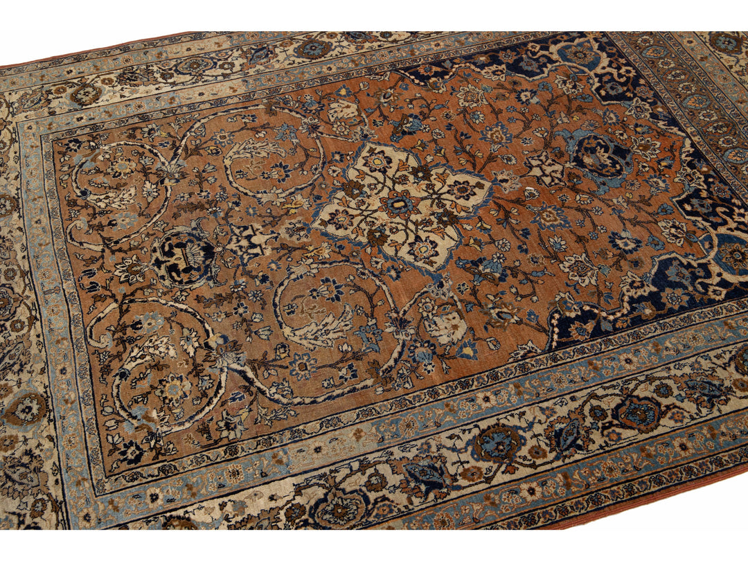 Antique Tabriz Wool Rug 5 X 6