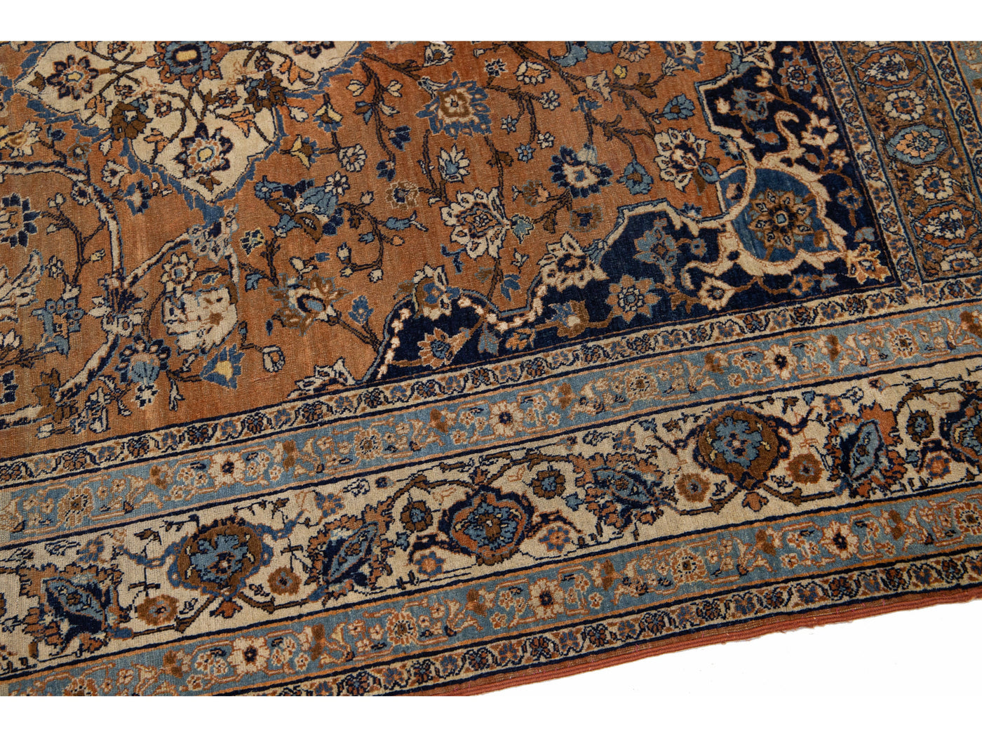 Antique Tabriz Wool Rug 5 X 6